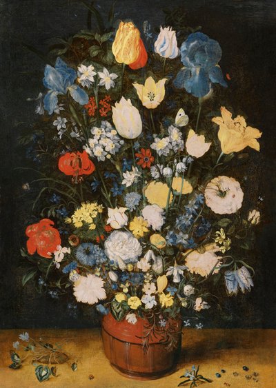 Still Life with Irises, Roses, Tulips, Narcissae, Cardamine, Cyclamen, Hyacinths, Calendula, Eranthis and Other Flowers by Jan the Elder Brueghel